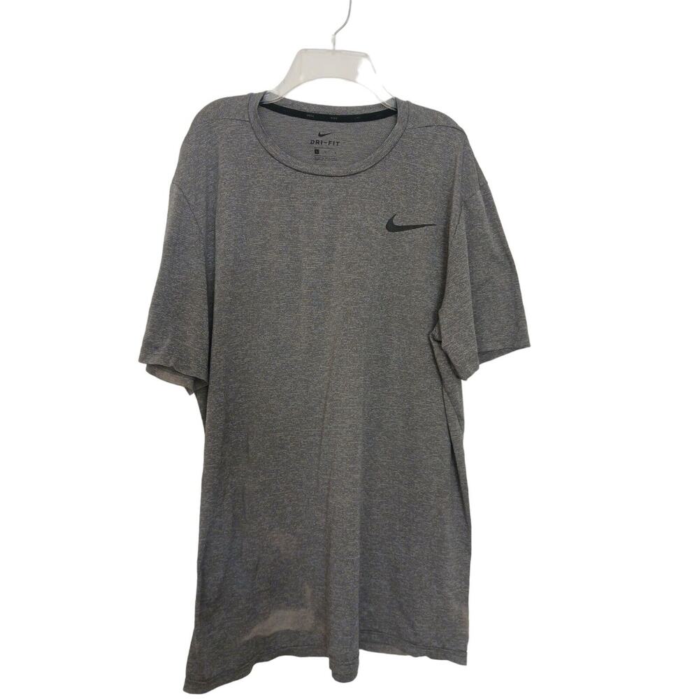 Y2K Nike T-shirt Sz L DRI-FIT Single-Stitch Gray Bleach Distress Grunge Dye VNTG